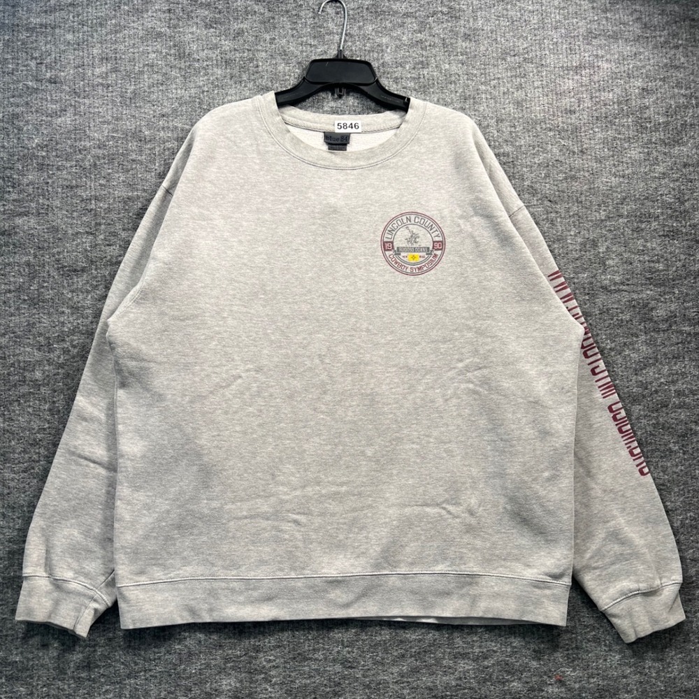 Blue 84 Lincoln County Cowboy Symposium Sweatshirt Gray 2XL Ruidoso Downs NM